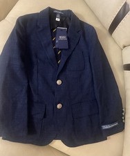 NWT Polo Ralph Lauren Boys Navy Stretch Twill Blazer 295 Size 7