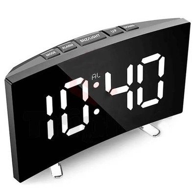 Elektronischer Wecker Geräuschlos Design Digital LED Großes Display Spiegel Elektro