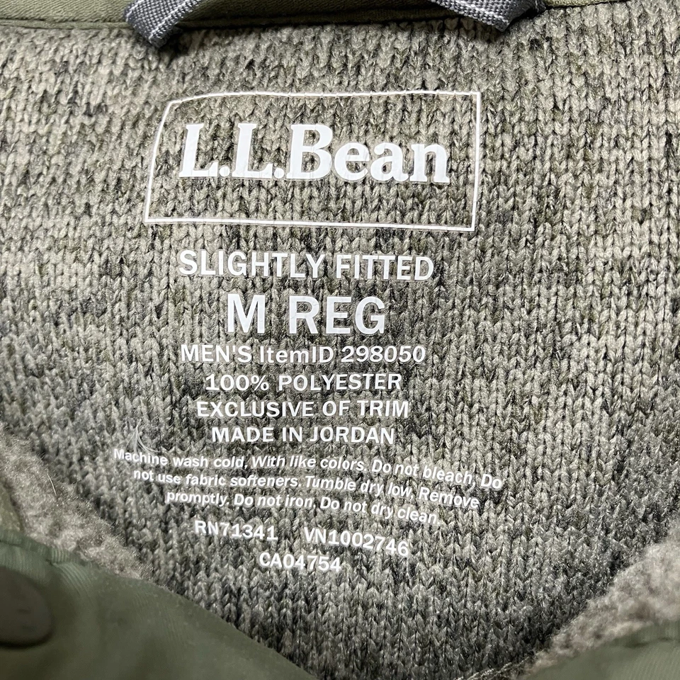 L.L. Suéter de vellón ligeramente ajustado Bean para hombre con bolsillos de salvia medianos a presión Foto 3 de 4