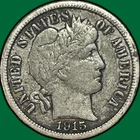 1915 Barber Dime Silver Extremely Fine XF Coin #32804