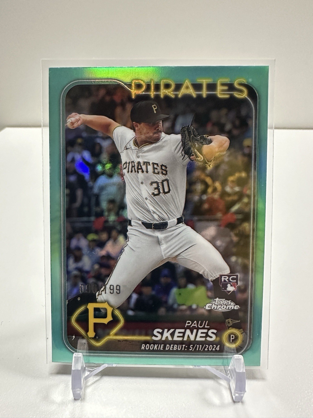 Paul Skenes 2024 Topps Chrome Update #USC27 Aqua Refractor/199 RC 🔥🔥🔥