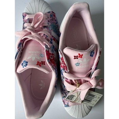 Adidas Superstar II Pink Floral Print Girls 6.5Y UK 6 EUR 39  NWT