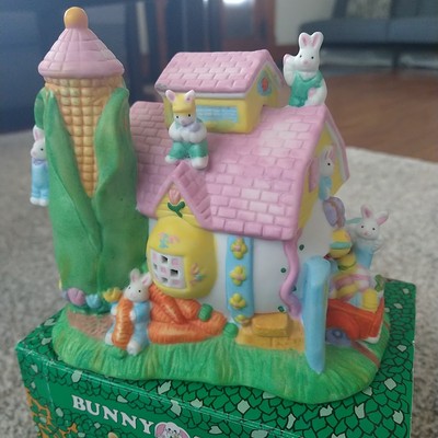 Vintage Bunny Towne Hand Painted Porcelain Egg Barn farm silo Piece