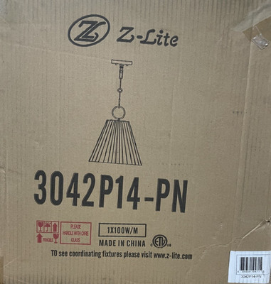Z-Lite 3042P14-PN Alaric 1 Light 14 inch Pendant Ceiling Light - Polished Nickel