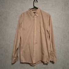 Eddie Bauer Shirt Mens Medium Check Wrinkle Free Relaxed Fit Button Down Collar