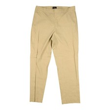 Theory Pants Women 8 Beige Pull On Chino Slim Trouser Straight High Waist Size 8