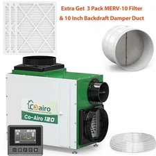 CoAiro 120 Whole House Dehumidifier 104 Pints w/ Fresh Air Function 5Y Warranty