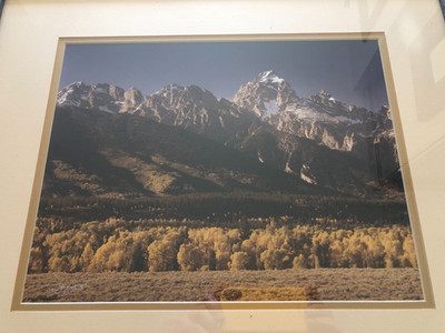 Teton Fall Mountain Ranges Artwork Signed Fred C Joy Wooden Frame