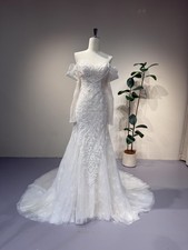 Elegant Mermaid Wedding Dresses Beading Applique Court Train Bridal Gowns