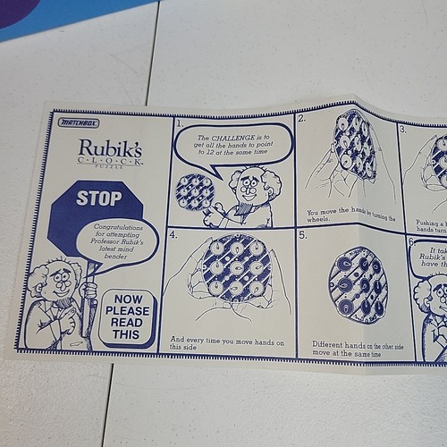 Vintage Rubiks Orologio Puzzle Matchbox 1988 Brain Teaser Retro Rubiks Cube Giocattolo In Scatola - Foto 10 di 19