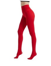 80D Semi Opaque Tights for Women Stretchable High Waist XX-Large-3X-Large Red