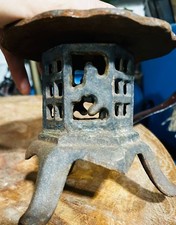Vintage Japanese Cast Iron Pagoda Garden Candle Lantern