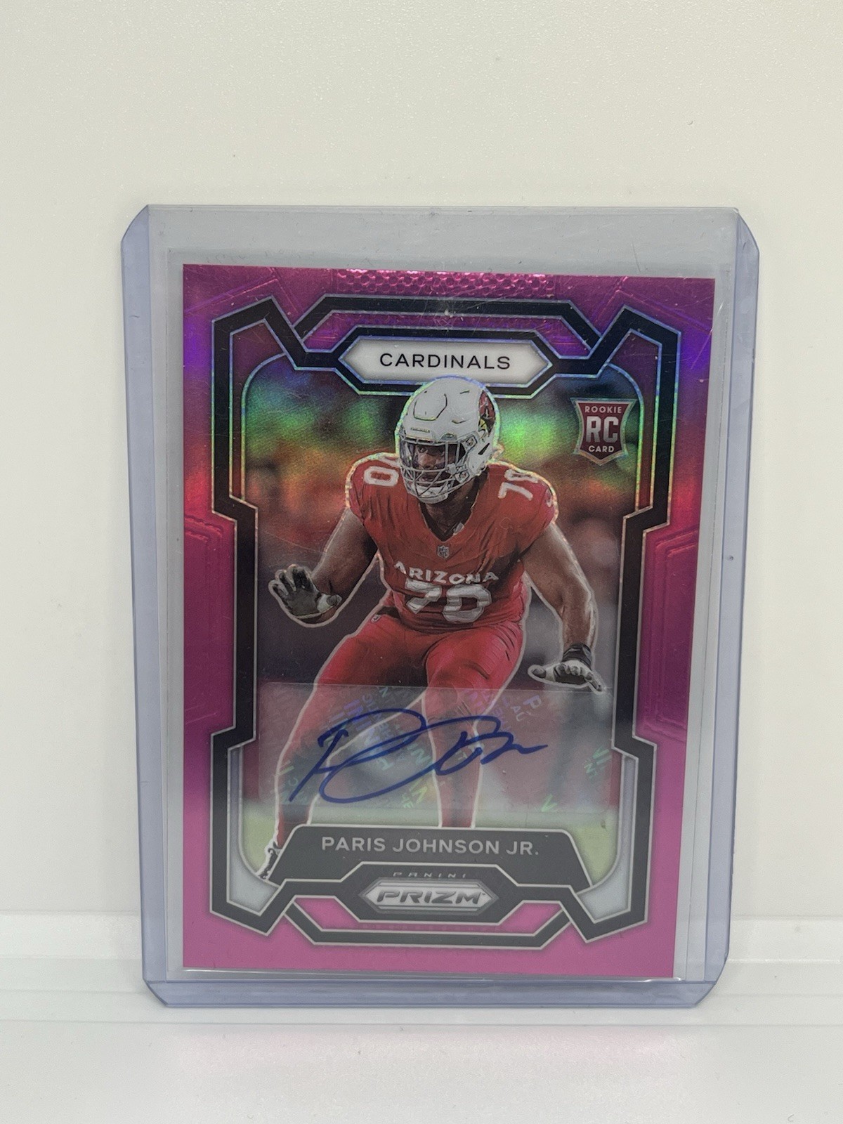 2023 Panini Prizm Rookies Pink Prizm Auto Paris Johnson Jr #304 Rookie Auto RC