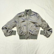 Divided by H M Womens Size 4 Cropped Olive Green Jacket Polyester Crop Zip