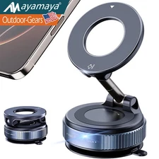 360° Vacuum Strong Magnetic Phone Holder Foldable Suction Cup Car Stand Mount