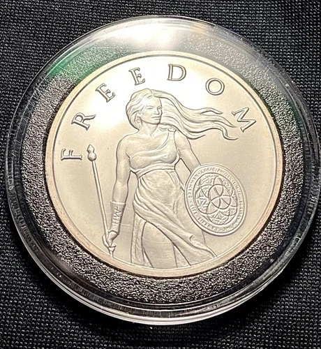 2014 1 OZ .999 PURE SILVER SHIELD PROOF STANDING FREEDOM GIRL ROUND COIN BULLION