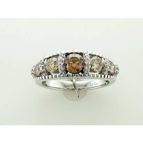 Le Vian 14K White Gold Cocktail Ring 1.35 cts Chocolate Vanilla Diamonds Size 7