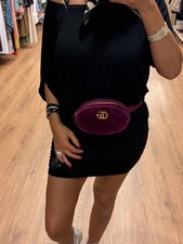 Authentic Gucci GG Marmont Velvet Belt Bag Fuchsia Pink Size 85 Full Set Receipt