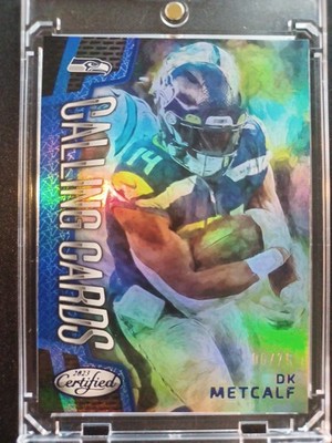 2023 Panini Certified DK Metcalf Calling Cards Mirror Blue 6/75