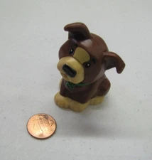 Fisher Price Little People Brown & Tan Puppy Dog Pet For House W/ Collar