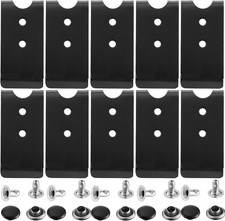 10 Pieces Metal Belt Clip Buckle with 10 Rivets Black Medium Spring Hook Design