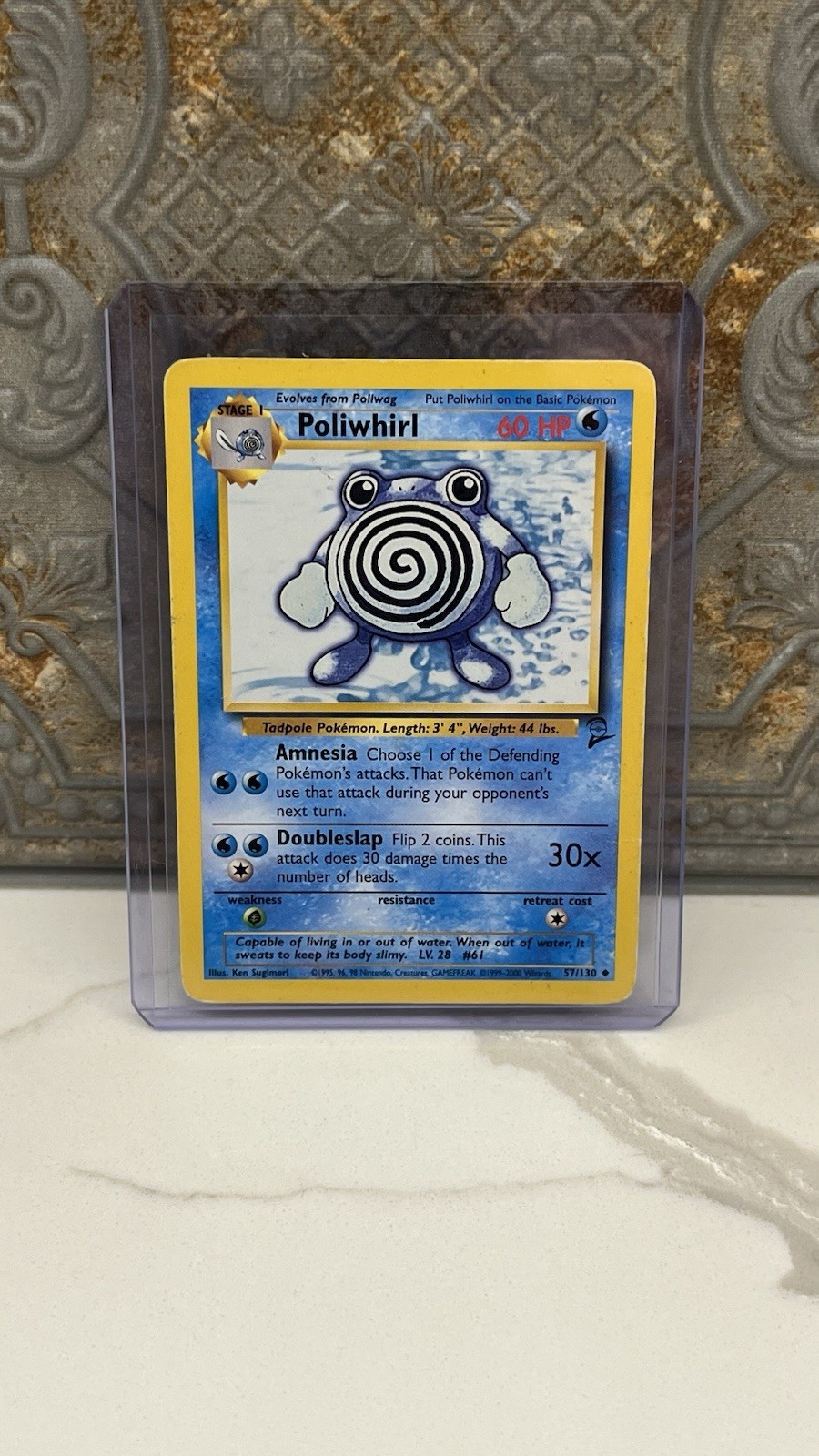 Pokémon Poliwhirl 57/130 - BASE SET 2 - VINTAGE WOTC POKEMON CARD -NM/MT TCG Vtg