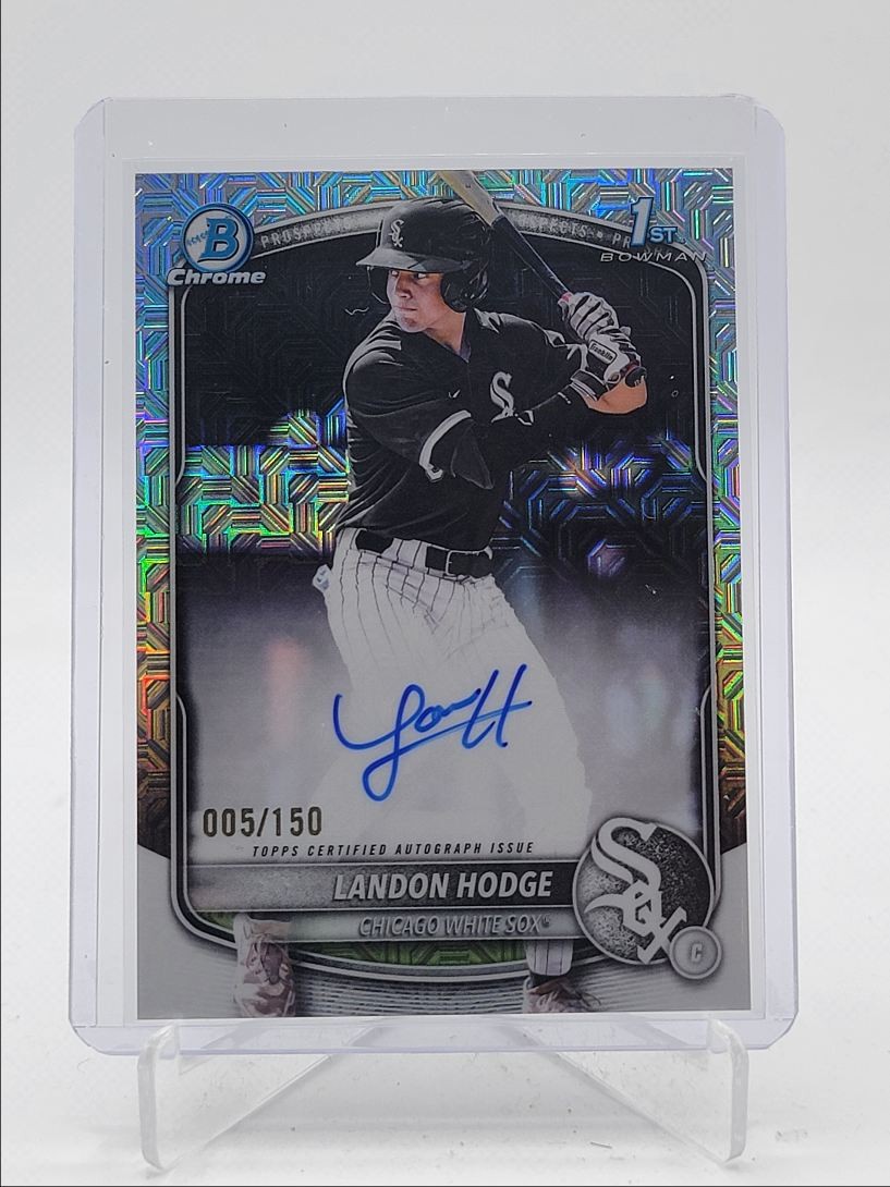 LANDON HODGE 2025 BOWMAN CHROME DRAFT 1ST CHOICE HTA AUTO /150 Q4060
