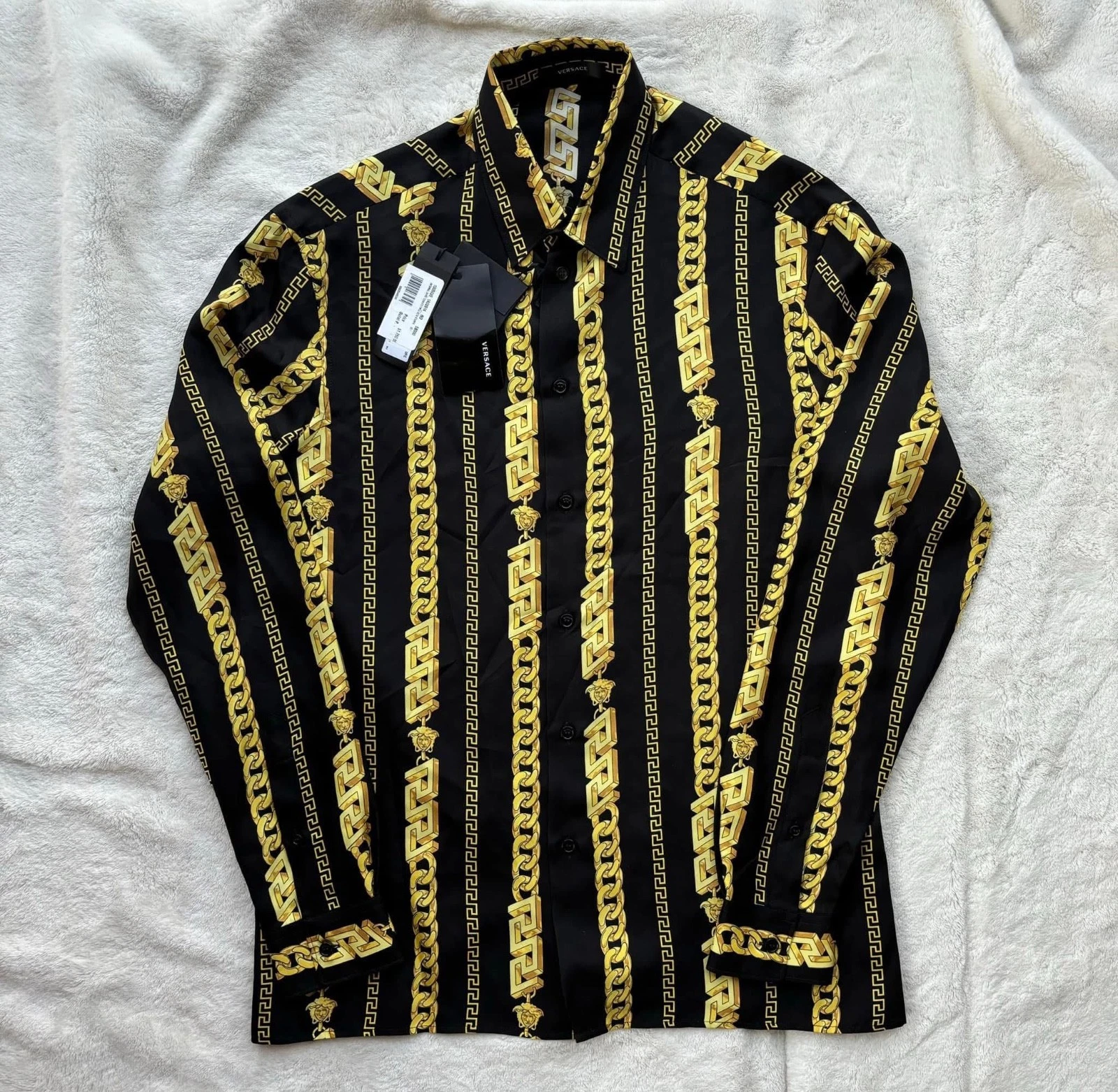 Versace — Versace Chain Print Silk Button Up Shirt - MSRP: $1750USD - New - Authentic