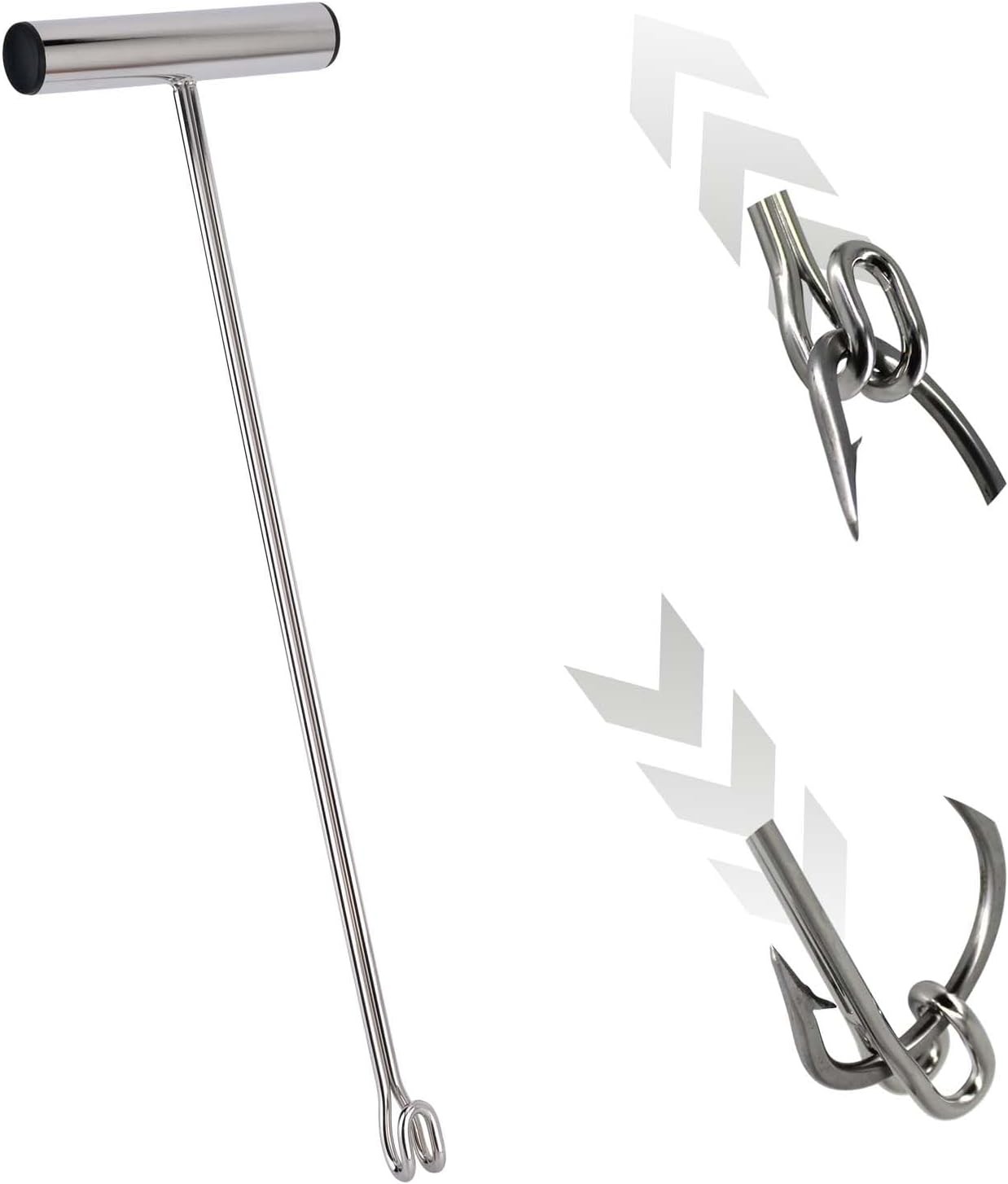 Stainless Steel Fishing Hook Remover，Dehooker Tool,Push/Pull 17, silvery 