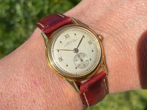 Vintage Milus Mens Watch From 1950's Gold Plated.