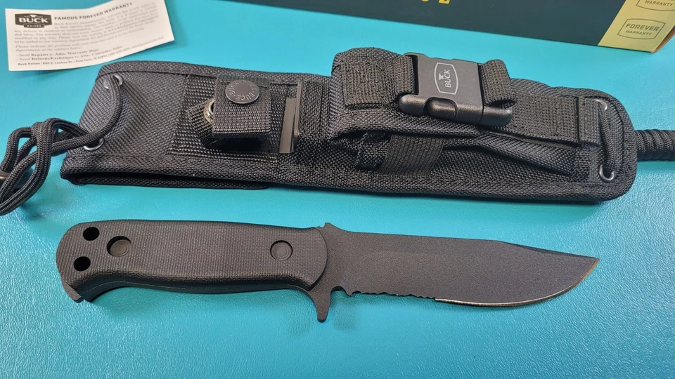 Cuchillo fijo táctico Buck modelo 822 Sentry hoja + funda c. 2017 TR700 Foto 2 de 4