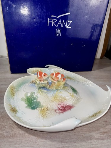 Franz Collection Porcelain By the Sea Centerpiece Platter Tealight Dish - Picture 3 of 6