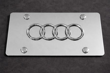 3d Quattro Sline Front Stainless Steel Finished License Plate Frame Holder