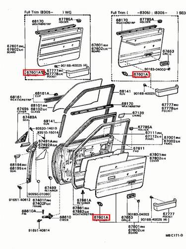 Genuine 4Runner VZN66 VZN61 RN75 RN70 RN66 RN65 RN61 Front Door Trim Clip x5 - Picture 13 of 20