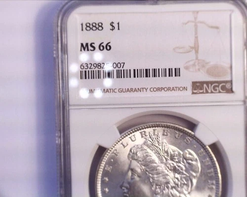 1888 NGC MS66 Morgan Silver Dollar, Nice White coin!