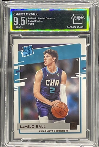 🔥2020-21 Panini Donruss Rated Rookies LaMelo Ball #202 (RC) Arena Club 9.5🔥