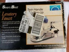 SEARS-BEST-VANTAGE-DECORATIVE-PORCELAIN-LOOK-WING-HANDLES-LAV. FAUCET