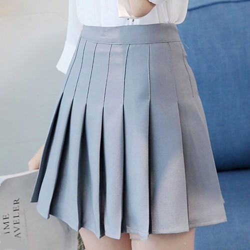 Women High Waist Pleated Skirt Summer Casual Kawaii A-line Plaid Mini Skirts - Picture 12 of 41