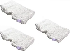 3 Euro-Pro Shaggy Microfiber Pads For Shark Steam Pocket Mop 7" x 16.5" (No Pkg)