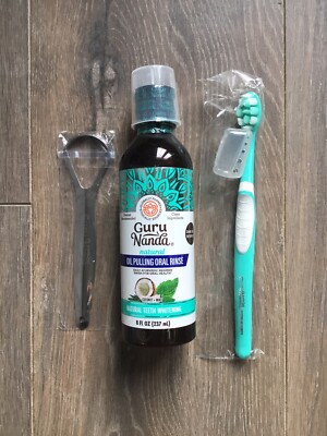 GuruNanda Natural OIL PULLING ORAL RINSE Clinical with Coconut Oil, 237ml No Box