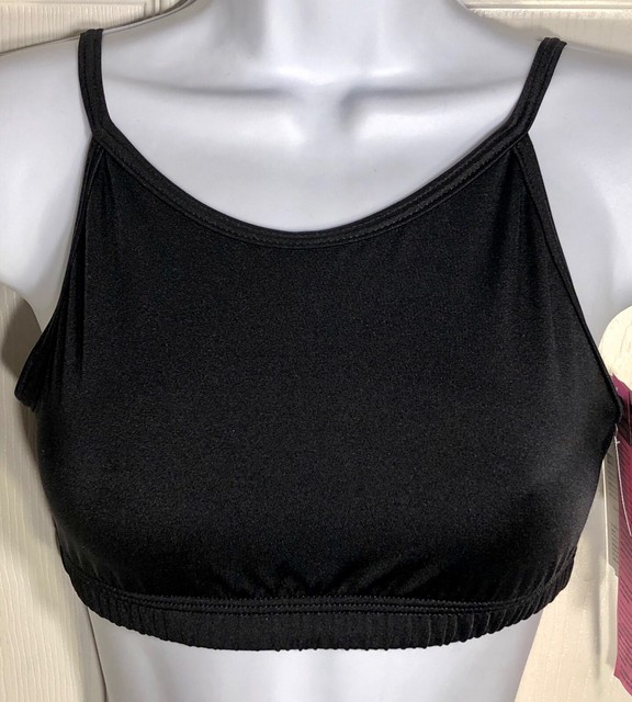 GK ATHLETIC SPORTS BRA ADULT MEDIUM BLACK NYLON/SPANDEX TECHMESH AM NWT