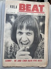 1965 KRLA Beat Vol 1 No 28 Sonny Bono Cher Beatles Casey Kasem Newspaper