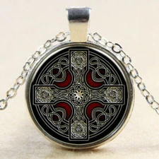 CELTIC CROSS CRUCIFIX  Pendant 22" Sterling Silver 925 necklace chain female men