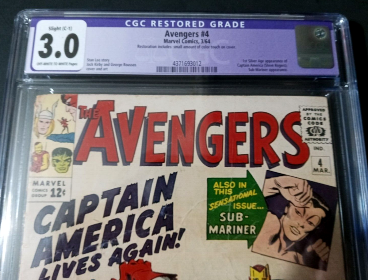 Marvel THE AVENGERS No. 4 (1964) 1st Silver Age Capt. America! CGC