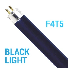 Satco S2904 F4T5/BL Fluorescent Black Light Bulb T5 Mini 2-Pin G5 Base 4W Watt