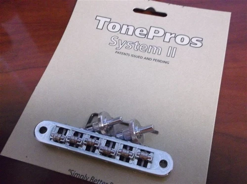NEW- Tone Pros TP6R-C Nashville Tunematic Bridge, Roller Saddles - CHROME