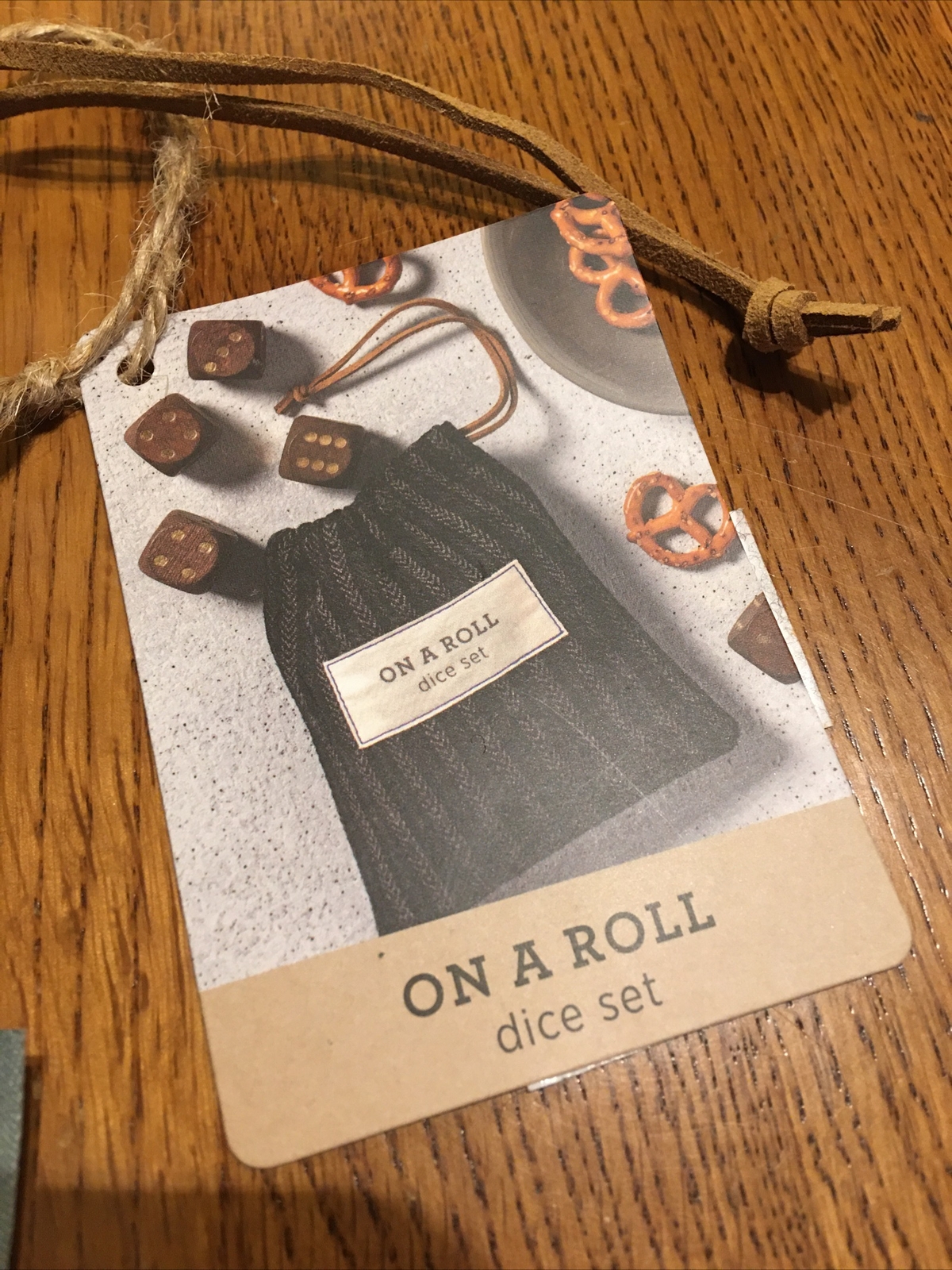 Demdaco On A Roll Dice Black Stripe 1” inch Wood and Cotton Travel Game Bag Set for sale online