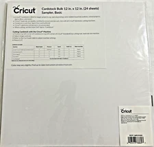 Cricut Cardstock Bulk Sampler Basic 12''x12'' (24 Sheets) Black White Cream Gray