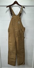 Vintage 1990 s Carhartt Double Knee Canvas Overalls Size Medium 53 Made In USA