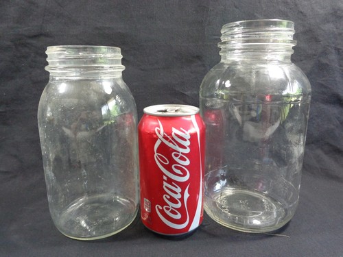 Ball Perfect Mason Canning Jars Lot of 4 QUART Clear Glass Ribbed Sides No Lids - Picture 3 of 6